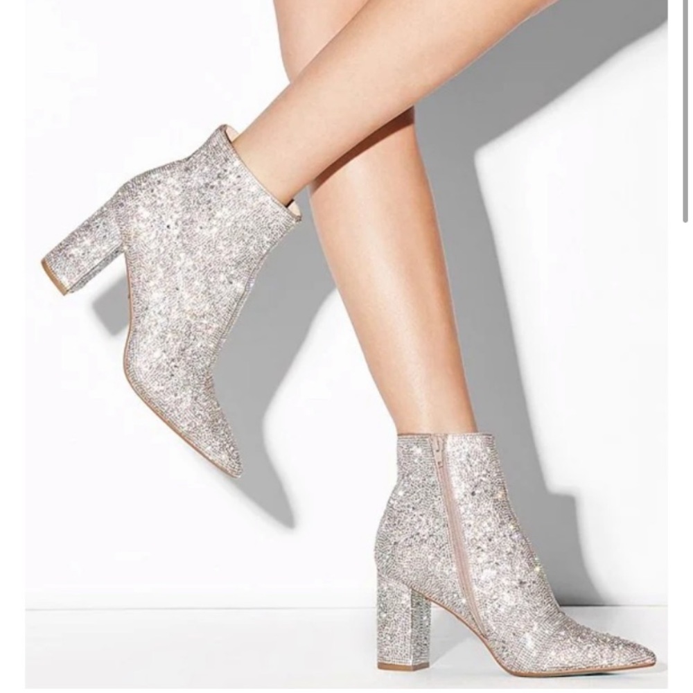 Rhinestone Betsey Johnston Boots (silver)
